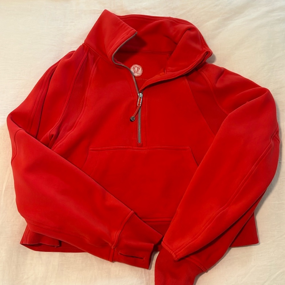 Lululemon red half zipper jacket